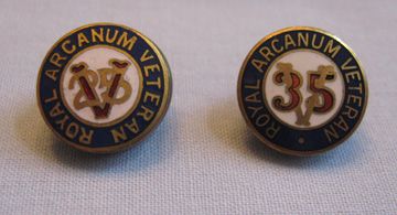 Pair of Royal Arcanum Veteran Lapel Pins Buttons Pair of Royal Arcanum Veteran Lapel Pins Buttons