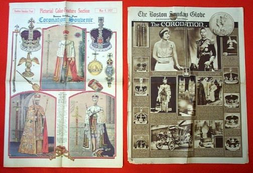 1937 Coronation King George VI - Special Editions of Two Boston Newspapers 1937 Coronation King George VI - Special Editions of Two Boston Newspapers