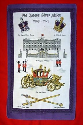 Queen Elizabeth Silver Jubilee 1977 Souvenir Towel Queen Elizabeth Silver Jubilee 1977 Souvenir Towel