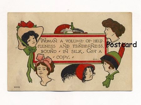 Pretty Girls Vintage Postcard, Signed by Artist Wall Pretty Girls Vintage Postcard, Signed by Artist Wall