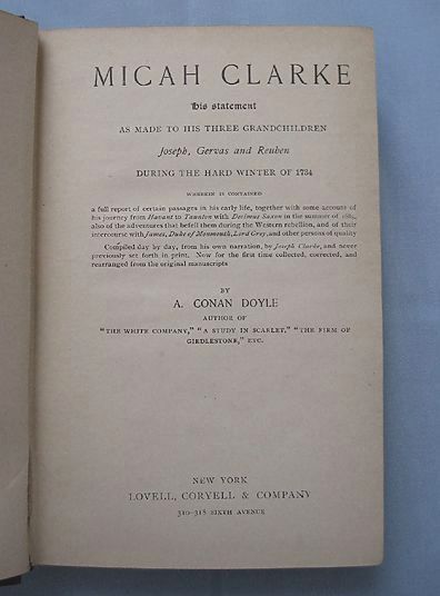 'Micah Clarke, His Statement' by A. Conan Doyle, Sherlock Holmes Author 'Micah Clarke, His Statement' by A. Conan Doyle, Sherlock Holmes Author
