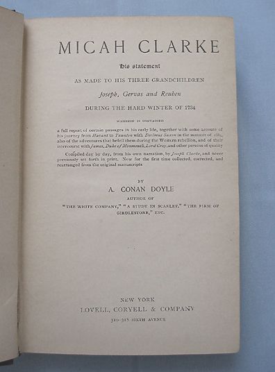 'Micah Clarke, His Statement' by A. Conan Doyle, Sherlock Holmes Author 'Micah Clarke, His Statement' by A. Conan Doyle, Sherlock Holmes Author