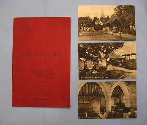 Stoke Poges Church – History and Photos in 1923 Fund-raising Booklet, Gray's Elegy Stoke Poges Church – History and Photos in 1923 Fund-raising Booklet, Gray's Elegy