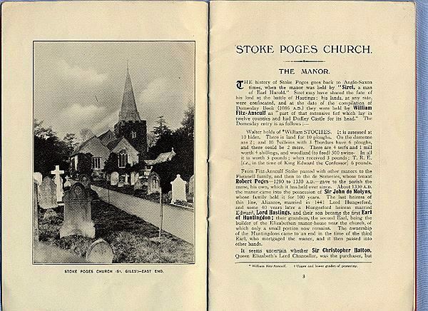 Stoke Poges Church – History and Photos in 1923 Fund-raising Booklet, Gray's Elegy Stoke Poges Church – History and Photos in 1923 Fund-raising Booklet, Gray's Elegy
