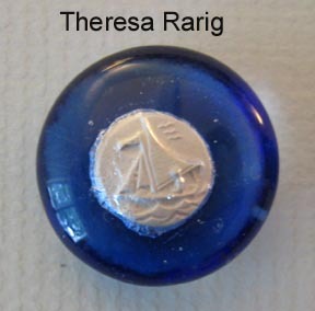 Cobalt Blue Sulfide Glass Studio Button by Theresa Rarig Cobalt Blue Sulfide Glass Studio Button by Theresa Rarig