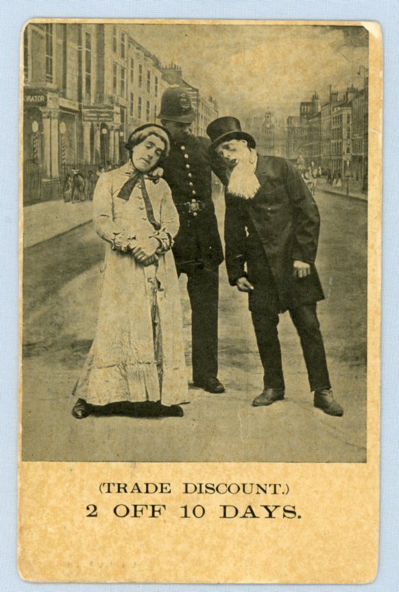 Comic Postcard – Arresting Situation with Couple and Policeman Comic Postcard – Arresting Situation with Couple and Policeman