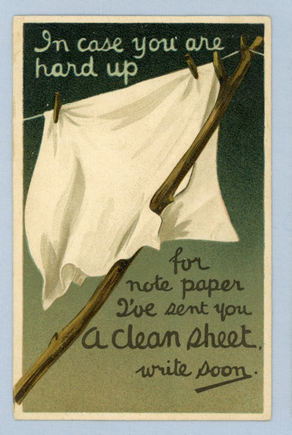 Cute Postcard with Pun Reminder to Write, Postmarked 1910 Cute Postcard with Pun Reminder to Write, Postmarked 1910