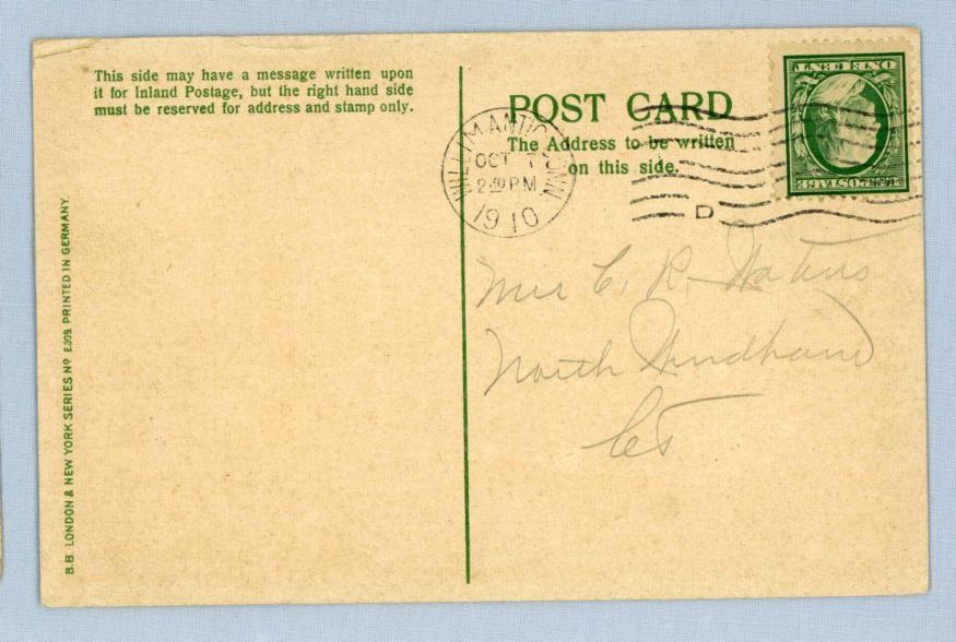 Cute Postcard with Pun Reminder to Write, Postmarked 1910 Cute Postcard with Pun Reminder to Write, Postmarked 1910