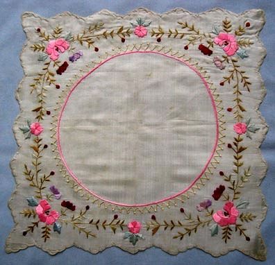Exquisite Embroidered Silk Handkerchief Perfect for a Wedding