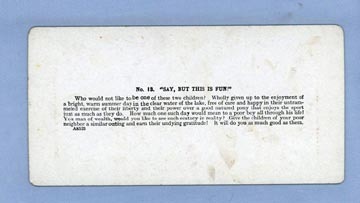 Girl on a Pony in the Water - Stereoview Card Girl on a Pony in the Water - Stereoview Card