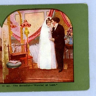 Two Stereoview Cards – Bride and Groom, Followed by Baby's Arrival Two Stereoview Cards – Bride and Groom, Followed by Baby's Arrival