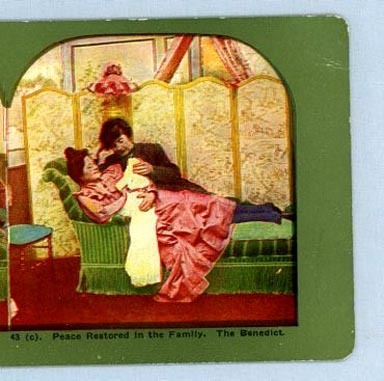 Two Stereoview Cards – Bride and Groom, Followed by Baby's Arrival Two Stereoview Cards – Bride and Groom, Followed by Baby's Arrival
