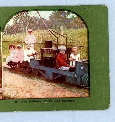 Cute Stereoview Card – Seven Children with a Toy Train Cute Stereoview Card – Seven Children with a Toy Train