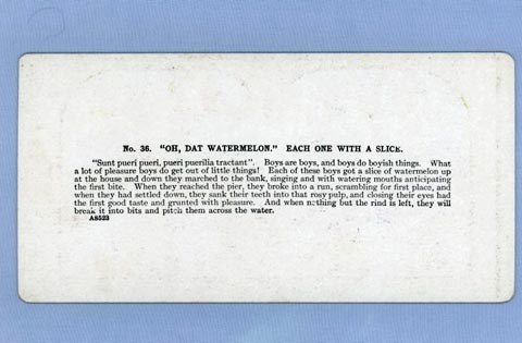 Cute Stereoview Card – Five Children on a Dock Eating Watermelon Cute Stereoview Card – Five Children on a Dock Eating Watermelon