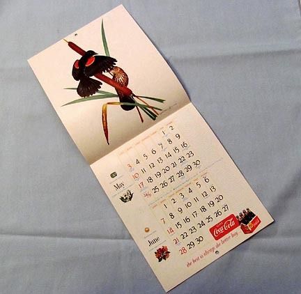 Beautiful Calendar, 'American Birds', by Coca Cola 1958 Beautiful Calendar, 'American Birds', by Coca Cola 1958