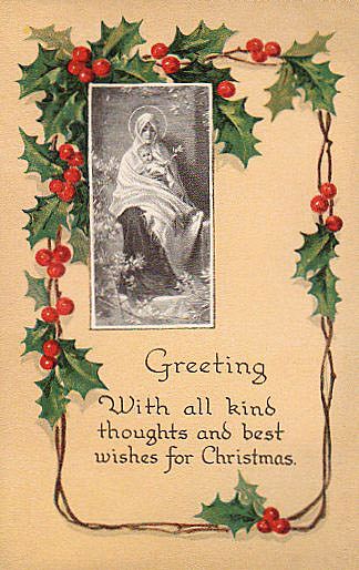 Vintage Postcard - Christmas Greeting with Madonna Vintage Postcard - Christmas Greeting with Madonna