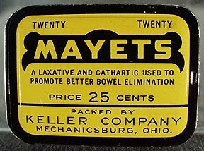 Vintage Mayets Laxative Medical Tin Vintage Mayets Laxative Medical Tin