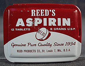 Vintage Medical Tin - Reed's Aspirin Vintage Medical Tin - Reed's Aspirin