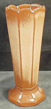 Vintage Frankoma Octagonal Vase - Brown Satin Vintage Frankoma Octagonal Vase - Brown Satin