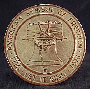 Vintage Frankoma Bicentennial Liberty Bell Trivet Vintage Frankoma Bicentennial Liberty Bell Trivet