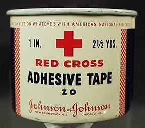 Vintage J & J Red Cross Adhesive Tape Medical Tin Vintage J & J Red Cross Adhesive Tape Medical Tin