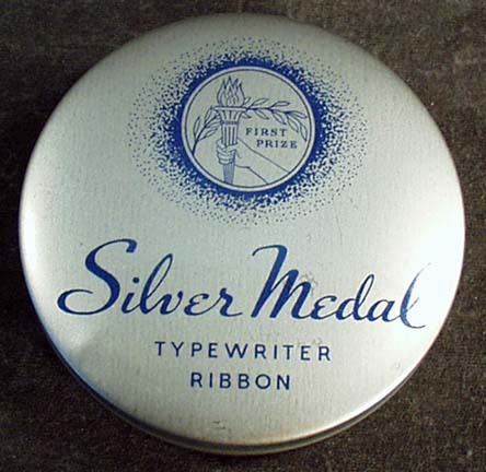 Vintage Silver Medal Typewriter Ribbon Tin Vintage Silver Medal Typewriter Ribbon Tin