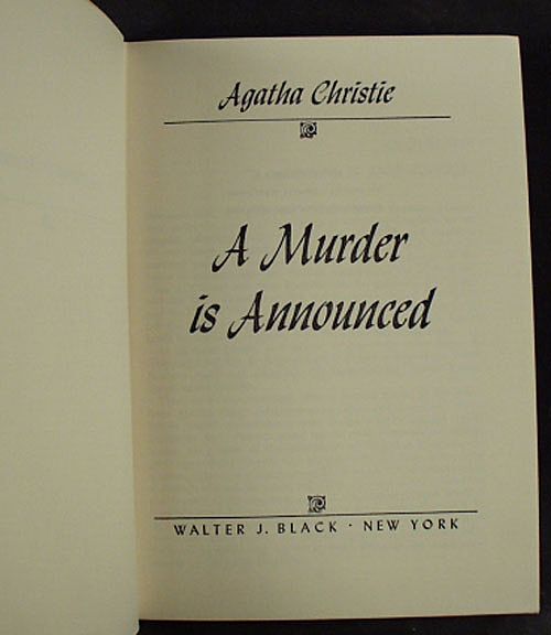 Vintage Agatha Chrisite Book - A Murder is Announced - 1950 Hardbound Vintage Agatha Chrisite Book - A Murder is Announced - 1950 Hardbound