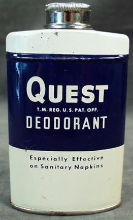 Vintage Quest Powder Deodorant Advertising Tin Vintage Quest Powder Deodorant Advertising Tin