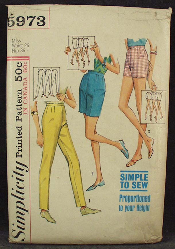 Vintage Simplicity #5973 Pattern - Simple to Sew Shorts and Slacks - Vintage Miss Size Vintage Simplicity #5973 Pattern - Simple to Sew Shorts and Slacks - Vintage Miss Size