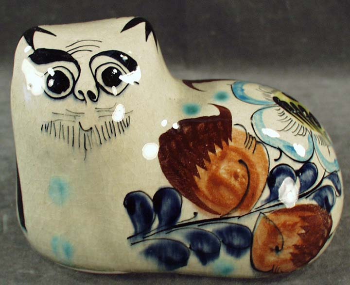 Pretty Hep Cat Floral Tonala Mexican Pottery Pretty Hep Cat Floral Tonala Mexican Pottery