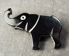 Lucky Black Elephant Pin in Deco Style Lucky Black Elephant Pin in Deco Style