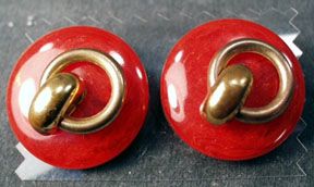 Fun Red Catalin Deco Styled Clip-on Earrings Fun Red Catalin Deco Styled Clip-on Earrings