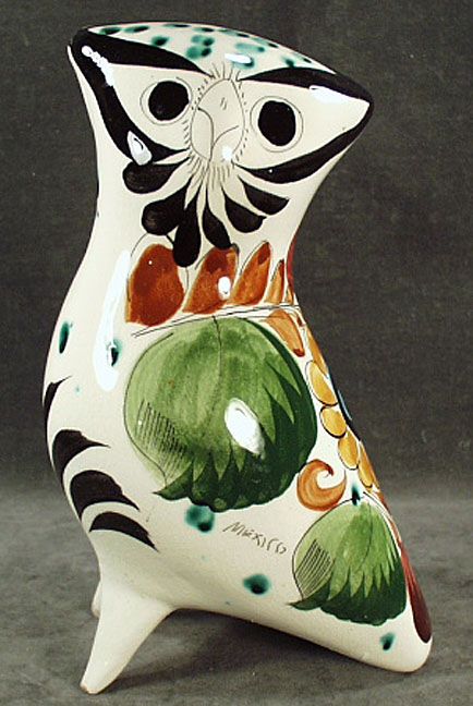 Stylish Mexican Pottery Owl with Bright Colors Stylish Mexican Pottery Owl with Bright Colors