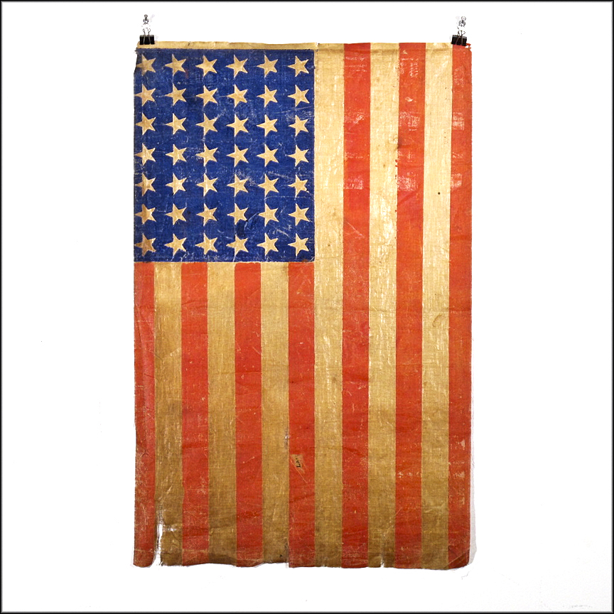 42 Star American Flag - 1889 - 1890 - Americana - Cotton Parade Flag with Rare Unofficial Star Count 42 Star American Flag - 1889 - 1890 - Americana - Cotton Parade Flag with Rare Unofficial Star Count