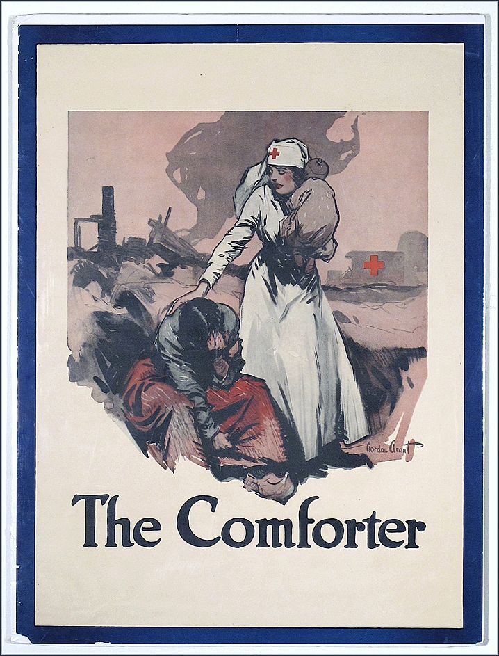 Gordon Grant WW1 Poster "The Comforter' 1918 - American Red Cross Nurse Recruiting Poster Gordon Grant WW1 Poster "The Comforter' 1918 - American Red Cross Nurse Recruiting Poster