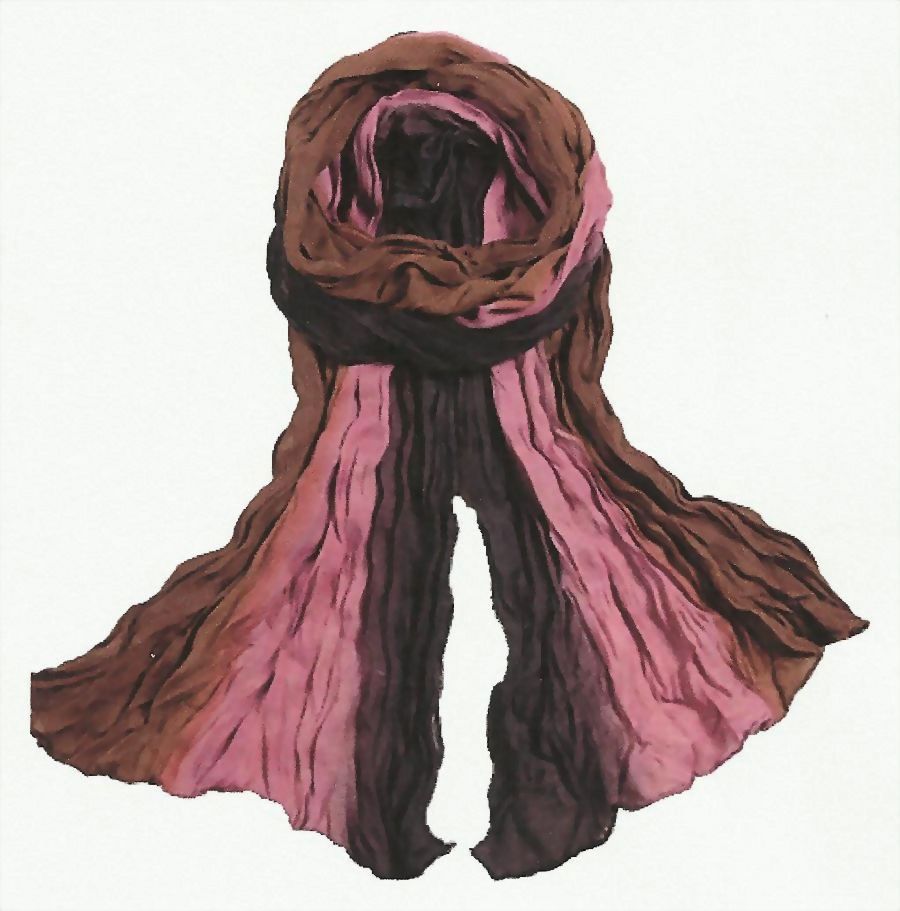 Blended Browns & Pink Wrinkle Scarf or Stole Blended Browns & Pink Wrinkle Scarf or Stole