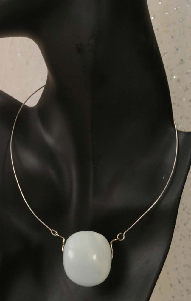 Very Modern Necklace with a large light blue stone Very Modern Necklace with a large light blue stone