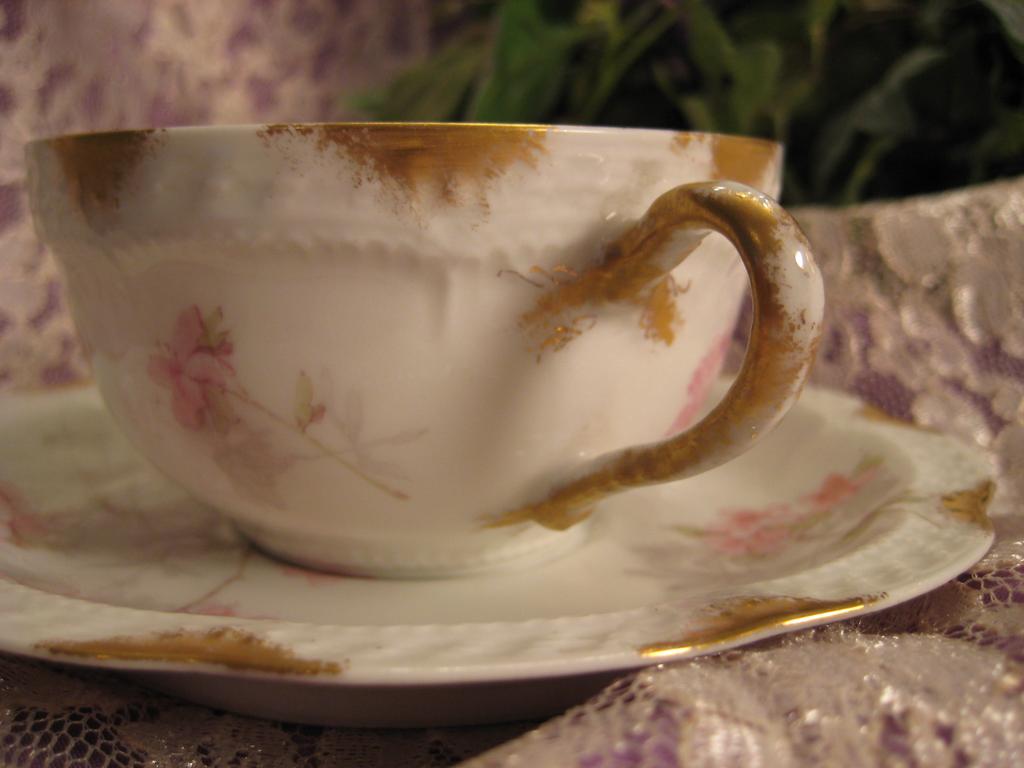 Gorgeous Haviland & Co Limoges France Bouillon Cup and Saucer Delicate Pink Roses ~ circa 1893 - 1930 Gorgeous Haviland & Co Limoges France Bouillon Cup and Saucer Delicate Pink Roses ~ circa 1893 - 1930