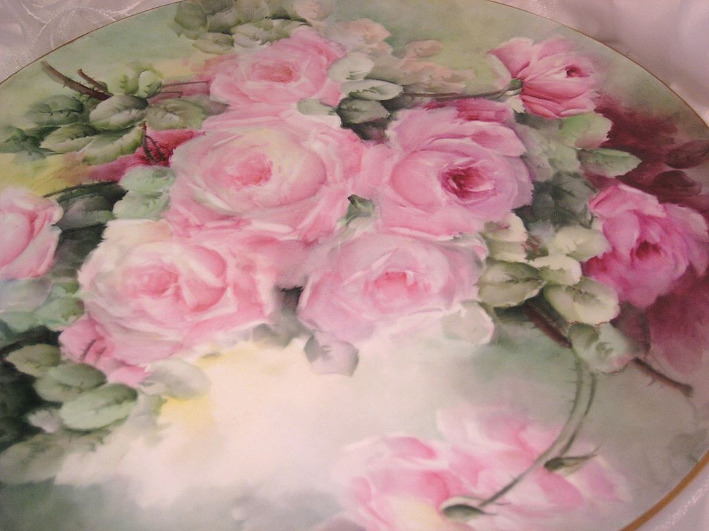 "BREATHTAKING ROSES" Absolutely Magnificent Rare Large 18" Antique Hand Painted Limoges France Charger Plaque Tray Victorian Heirloom Floral Art China Painting Original ONE-OF-A-KIND Handmade Superb Artistry Tressemann and Vogt Circa 1910 "BREATHTAKING ROSES" Absolutely Magnificent Rare Large 18" Antique Hand Painted Limoges France Charger Plaque Tray Victorian Heirloom Floral Art China Painting Original ONE-OF-A-KIND Handmade Superb Artistry Tressemann and Vogt Circa 1910