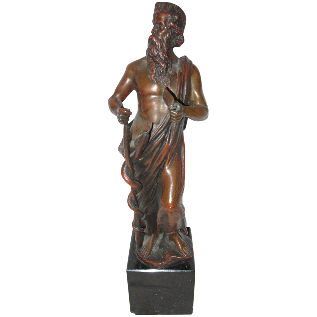 F.Iffland Bronze Statue of Moses with Serpent and Covenant F.Iffland Bronze Statue of Moses with Serpent and Covenant