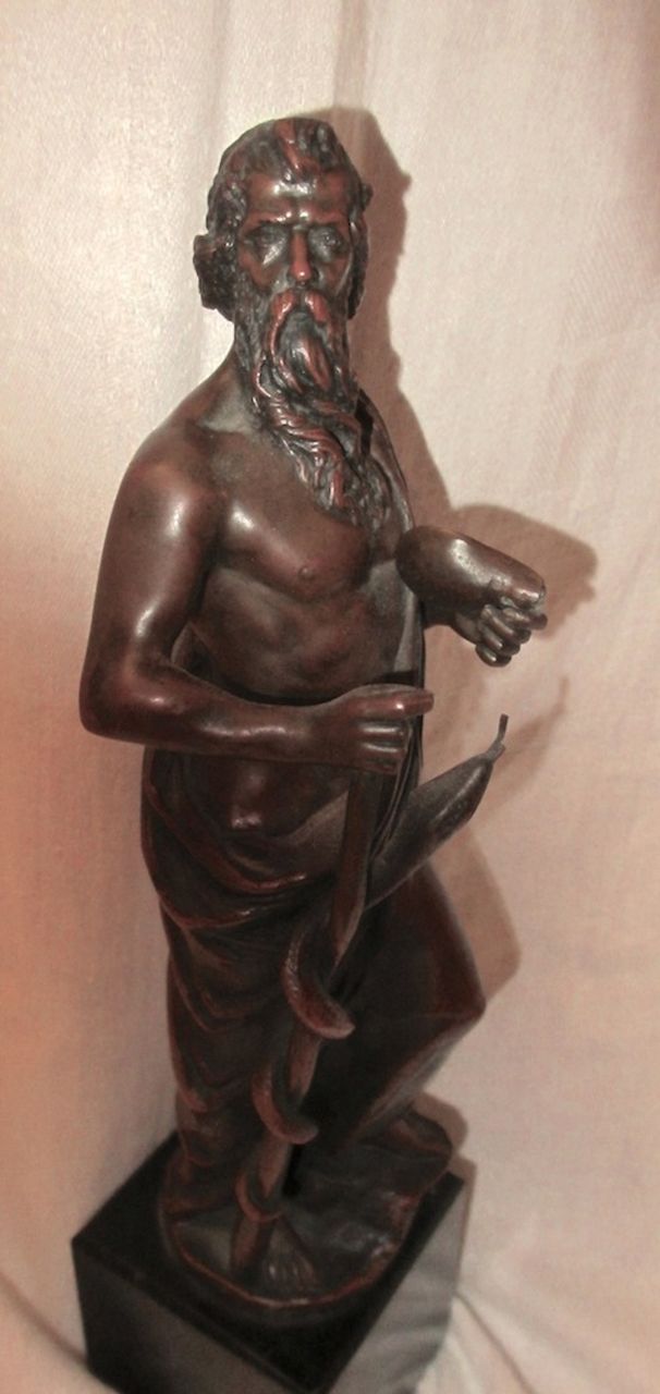 F.Iffland Bronze Statue of Moses with Serpent and Covenant F.Iffland Bronze Statue of Moses with Serpent and Covenant