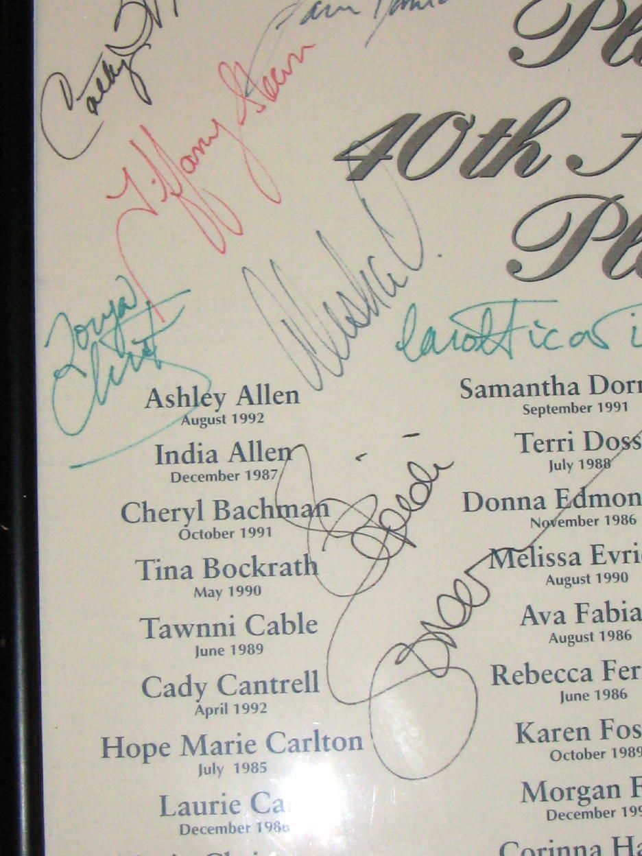 Playboy's 40th Anniversary Platemate's Photo & Autographs Playboy's 40th Anniversary Platemate's Photo & Autographs