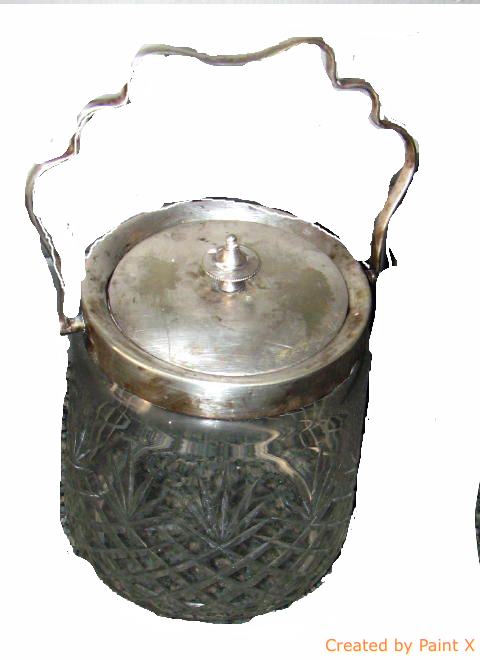 Silverplate & Cut Crystal Biscuit Barrel Silverplate & Cut Crystal Biscuit Barrel