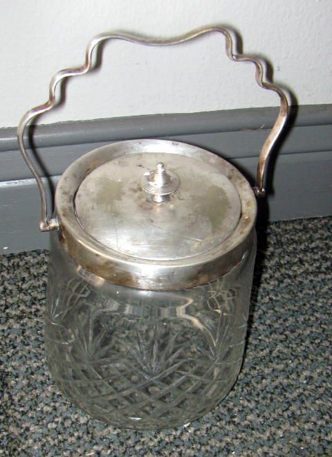 Silverplate & Cut Crystal Biscuit Barrel Silverplate & Cut Crystal Biscuit Barrel