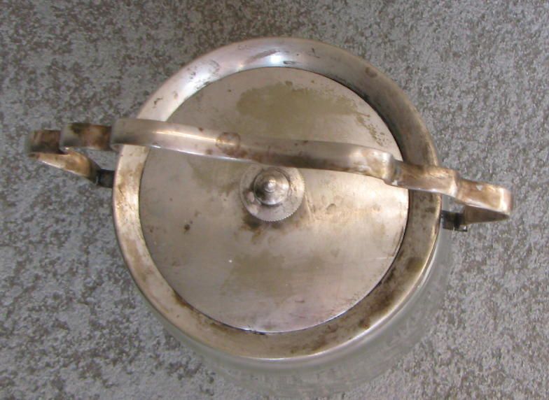 Silverplate & Cut Crystal Biscuit Barrel Silverplate & Cut Crystal Biscuit Barrel