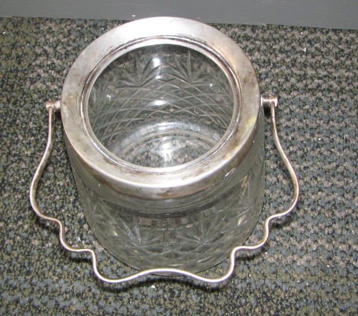 Silverplate & Cut Crystal Biscuit Barrel Silverplate & Cut Crystal Biscuit Barrel
