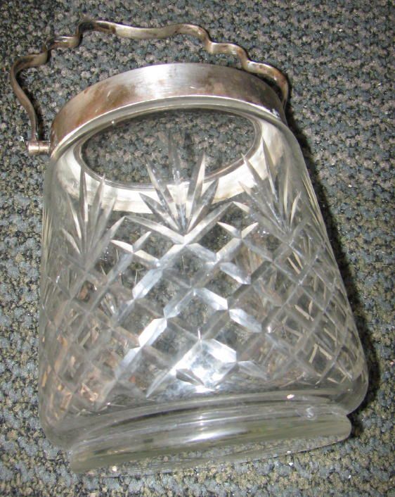 Silverplate & Cut Crystal Biscuit Barrel Silverplate & Cut Crystal Biscuit Barrel