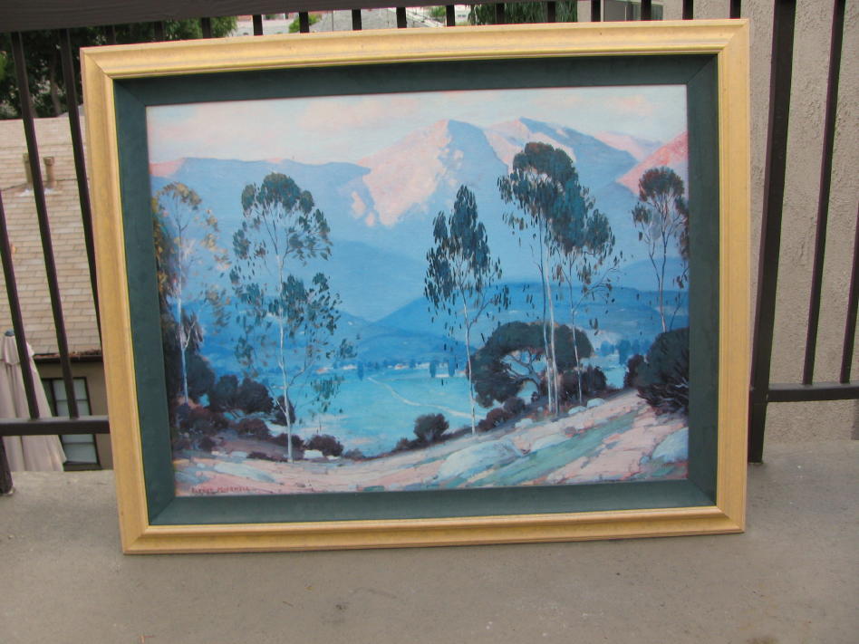 Decorative Large Scenic California Plein Air Style Landscape Textured Print Decorative Large Scenic California Plein Air Style Landscape Textured Print