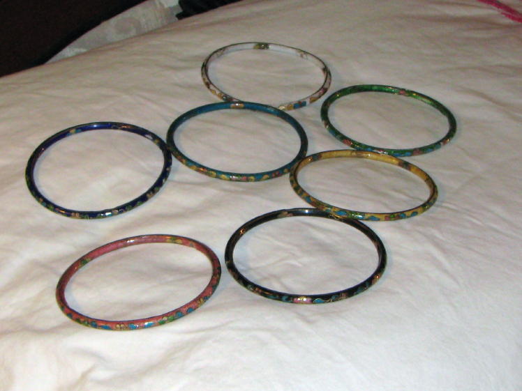 Group 7 Thin Cloisonne Bangle Bracelets Group 7 Thin Cloisonne Bangle Bracelets