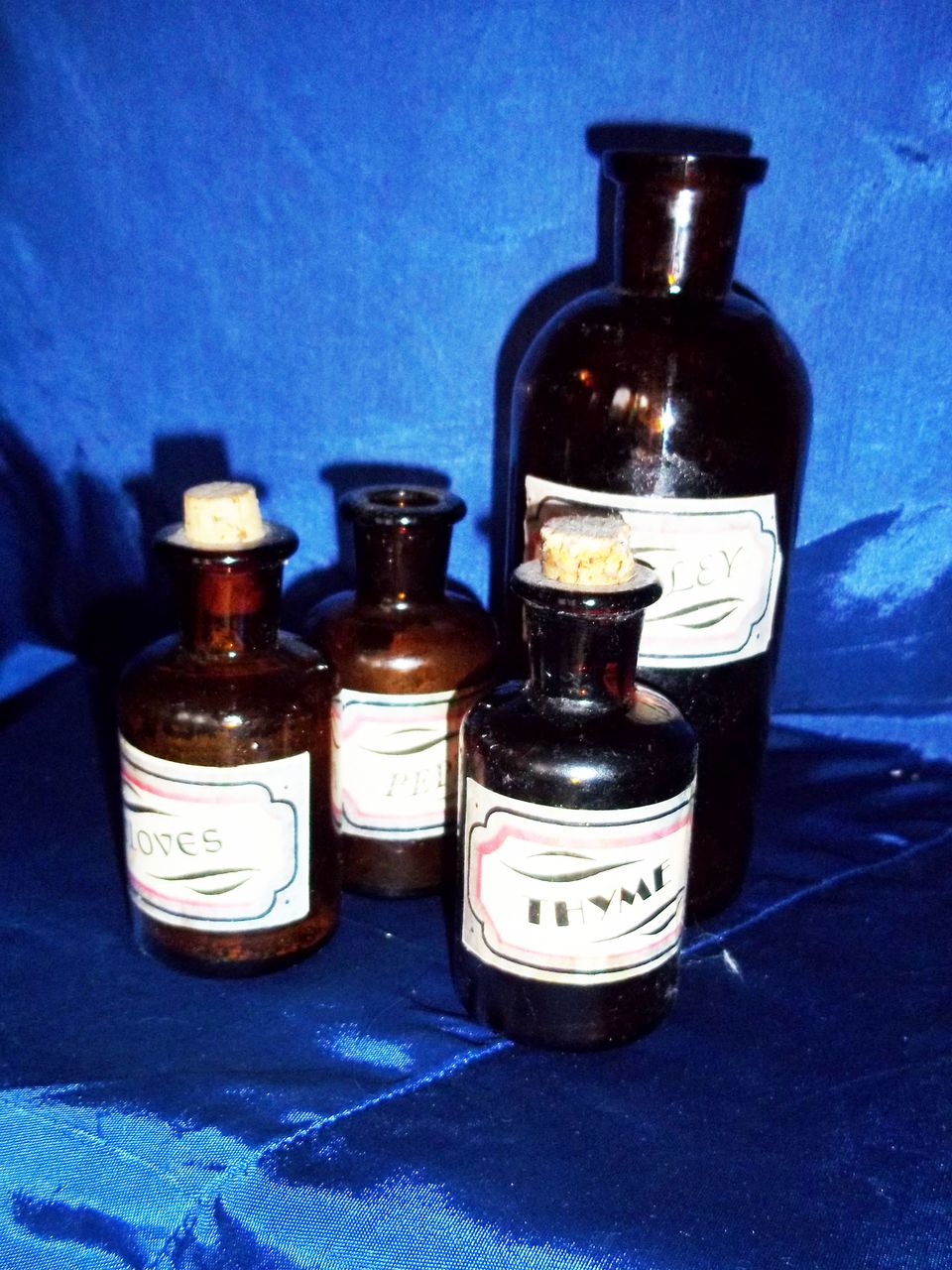Four Brown Vintage Medicine Bottles Four Brown Vintage Medicine Bottles